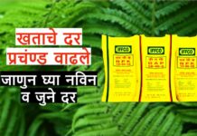 खताचे दर प्रचंण्ड वाढले, जाणुन घ्या नविन व जुने दर