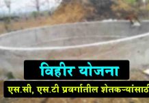 Vihir Anudan Yojana योजना SC, ST, प्रवर्गातील शेतकऱ्यांसाठी vihir yojana