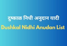 Dushkal Nidhi Anudan List दुष्काळ निधी अनुदान यादी dushkal nidhi anudan list