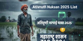 Ativrushti Nuksan Bharpai 2025 List अतिवृष्टी भरपाई याद्या 2025 Ativrushti Nuksan Bharpai 2025 List