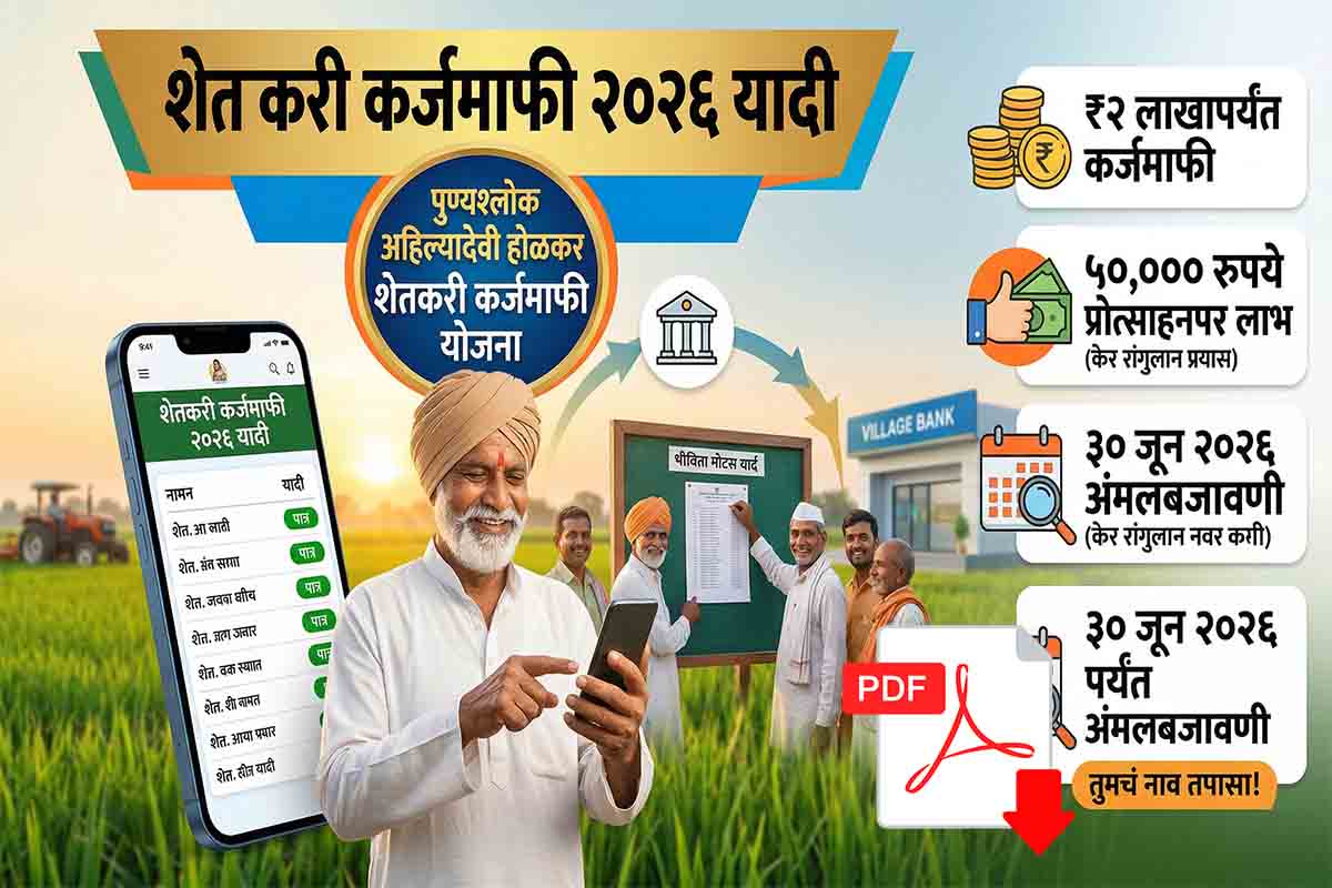 शेतकरीकर्जमाफी यादी 2026 Karjmafi Yadi 2026